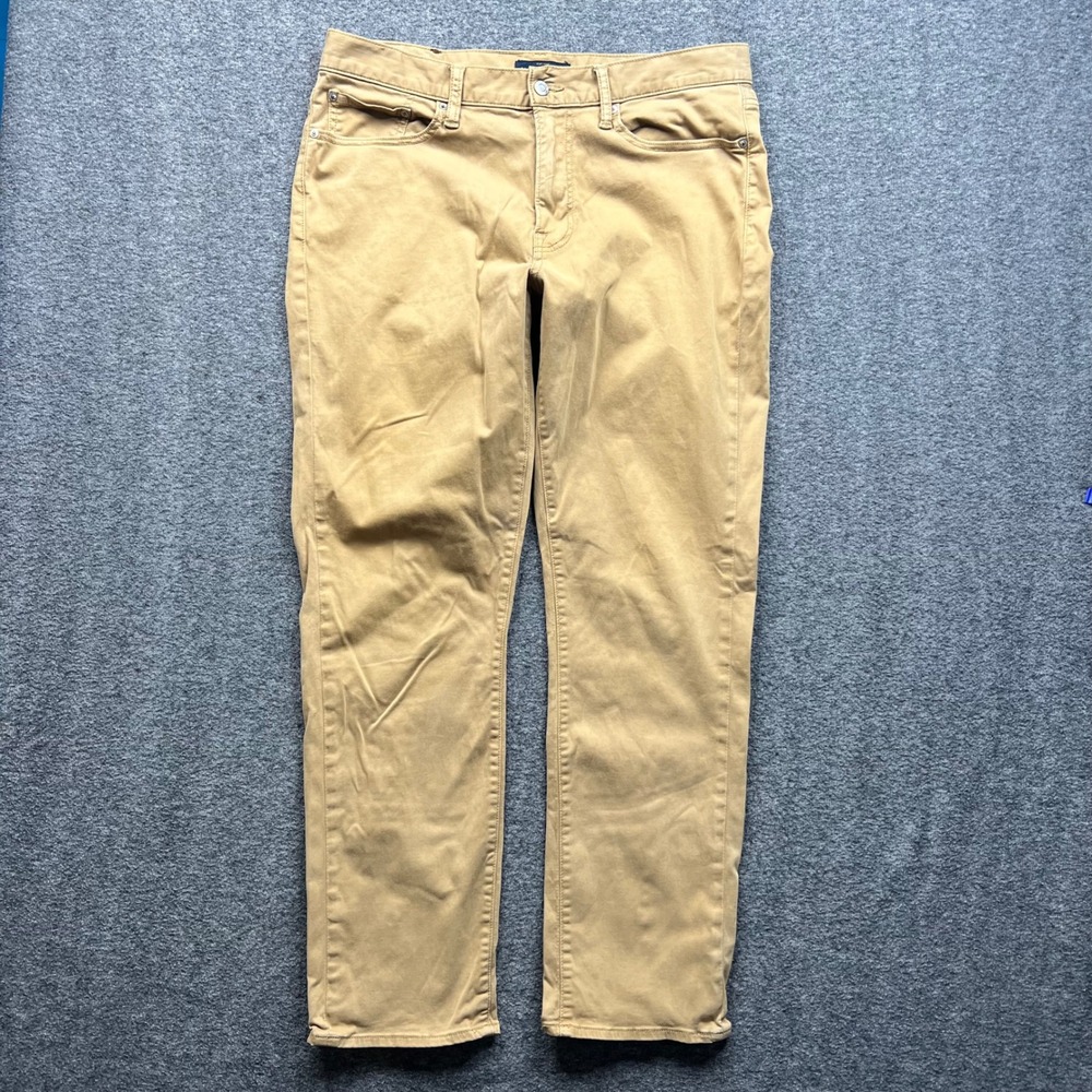 Lucky Brand Pants Mens 34x32 Tan 410 Athletic Slim Fits 36x32 Khaki Chino 7M1235
